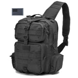 Tactical Sling Bag Pack Military Rover Shoulder Sling Backpack Molle Assault Range Bag Everyday Carry Bag Day Pack with USA Flag