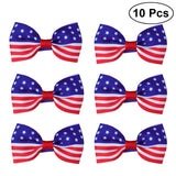 10 Pcs America Flag Hair Clip Kids Baby Girls Bowknot Hairpins for Independence Day 4th of July National Day