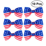 10 Pcs America Flag Hair Clip Kids Baby Girls Bowknot Hairpins for Independence Day 4th of July National Day